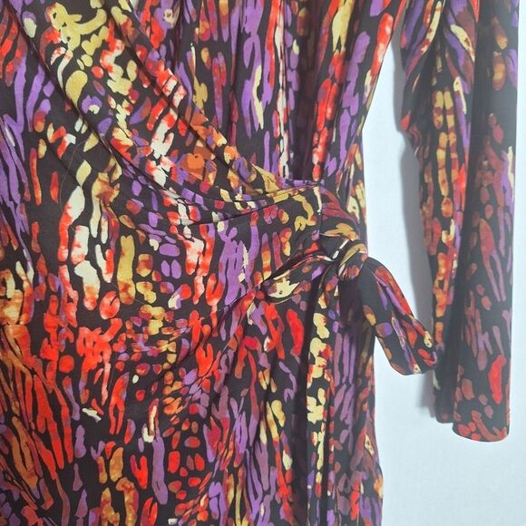Ann Klein Womens Tunic Blouse Faux Wrap Slinky 3/4 Sleeve Medium - Picture 7 of 12